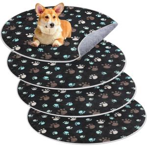 4 Pack Washable Whelping Pad Whelping Supplies Absorbent Reusable Puppy Training Pads Reusable Dog Mat for Floor Non Slip Washable Pee Mat for Dogs(Dark Gray,36 Inch)