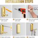 4PCS Metal Foldable Wall Hooks,Folding Wall Foldable Coat Hooks for Hanging Towels Clothes Hat Bags Keys(Gold)