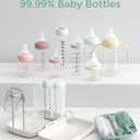 Momcozy Bottle Brush Set - Baby Bottle Cleaner Kit with Silicone Brush, Nipple Brush, Straw Brush, Soap Dispenser, Drying Rack - 7 in 1 Bottle Cleaning Tool for Home and Travel, Green