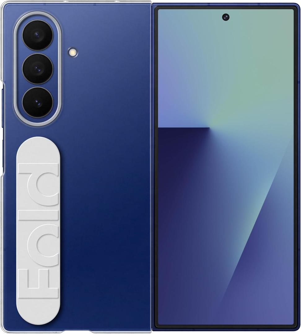 Samsung Galaxy Z Fold7 Clear Grip Phone Case, Anti-Scratch, Stylish, Easy to Hold, Anti-Reflecting Film, Comfortable, Sleek, US Version, Transparent