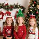 2 x Santa Claus Short Legs Headband, Santa Hair Accessories for Adults Women, Christmas Holiday Cosplay Costume Party