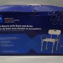 Medline Shower Chair Seat with Padded Armrests and Back | Heavy Duty Shower Chair for Bathtub | Slip Resistant Shower Seat with Adjustable Height | Shower Chair for Inside Shower with 350 lb Capacity