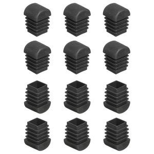 uxcell 0.8 x 0.8 Inch Square Plastic Plug, 28 Pcs Black Pipe Tubing End Cap Plastic Plug Cap Insert Glide Insert for Metal Tubing Fence Table Chairs Furniture, Black