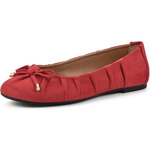 WHITE MOUNTAIN Women's Shoes Sakari Ballet Flat (10 Wide, Deep Red/Fabric)