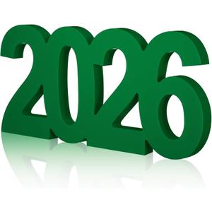 AceOrbit Graduation Decorations 2026 Table Sign Centerpieces 13" x 5.5" Wooden Class of 2026 Block Graduation Photo Booth Props for High School Seniors Night Decor College Party Supplies(Green)
