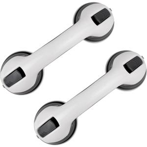 Grab Bars for Bathtubs and Showers, 12" Safety Handles for Shower, Suction, Perfect for Smooth Tiles/Glass/Hard Plastic, Maximum Bearing Capacity 145 Pounds (Grey) (Gray)