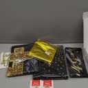 49th Birthday Decorations Men Women with 49th Birthday Banner, Black and Gold Table Cloth, Number Balloons, Large Sash, Cake Topper and Candles