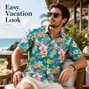 SNZ Mens Short Sleeve Hawaiian Shirt Summer Lightweight Beach Shirts (S)
