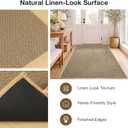 5′ x 7′ Large Indoor Door Mat, Ultra Thin Linen-Look Non-Slip Entryway Rug