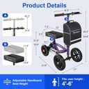 BlessReach All Terrain Foldable Knee Scooter Walker, Disc Brake Knee Walker for Foot Injuries, Compact Crutches Alternative (Purple)