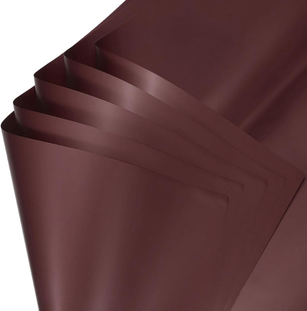 Uxcell 20 Sheets Flower Wrapping Paper, 21.5" x 21.5" Waterproof Floral Bouquet Wrapping Papers Florist Supplies for Wedding Party Gift Packaging DIY Crafts, Brown