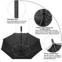 G4Free 68Inch Automatic Open Golf Umbrella Oversize Extra Large Double Canopy Vented Windproof Waterproof Stick Umbrellas