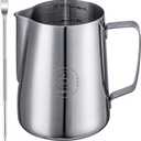 Milk Frothing Pitcher 32oz,Espresso Steaming Pitchers 900ml,Espresso Machine Accessories,Milk Frother Cup 32 Oz,Coffee Cappuccino Latte Art,Stainless Steel Jug