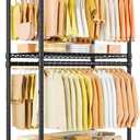 P5 Rolling Clothes Rack Heavy Duty, Clothing Racks for Hanging Clothes, Metal Garment Rack with Wheels, 3-Tier Portable Closet Rack 39.4'' W  20.5'' D  80.5'' H, Max Load 650 Lbs, Black