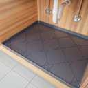Under The Sink Mat, 28" x 22" Waterproof Drip Tray Silicone Under Sink Mat Liner, Flexible Cabinet Shelf Protector Fit 30inch Standard Kitchen Bathroom Cabinet Under Sink Organizer (Deep Grey)