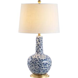 JONATHAN Y JYL5051A Chinois 30" Ceramic/Iron Classic Cottage LED Table Lamp Classic,Cottage,Glam,Traditional for Bedroom, Living Room, Office, College Dorm, Coffee Table, Bookcase, Blue/White