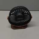 SWEETFULL 6.5 Inch USB Small Desk Fan, 3 Speeds Quiet Portable Desktop Table Fan, 360 Adjustment Personal Mini Fan for Home Office Car Outdoor Travel (Black Wood Grain)