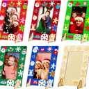 Geelin 24 Set Winter Wooden Picture Frame for Craft 4 x 6 Inch DIY Wood Photo Frames Bulk Unfinished Standing Paintable Photo Craft for Winter Gift Home Table Decor