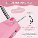 Stitch Gun for Clothes Handheld Stitch Gun Quick Clothing FixerSewing Kit Includes 1,000 Black Fasteners & 1,000 White Fasteners & 6 Needles (Pink-orange)