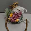 Hydrangea Artificial Flowers Bouquet, Pre-Arranged Fake Flowers Bouquet with Ranunculus, Eucalyptus, Pampas, Real Touch Silk Flowers for Centerpiece Shelf Table Wedding Home Decor