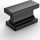 Amerdeco 6 Pack Matte Black Cabinet Knobs 1.46 Inch(37mm) Single Hole Cabinet Handles Rectangle Dresser Knobs Drawer Knobs and Pulls for Bathroom Cabinets