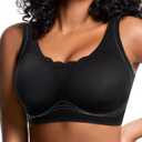 Wireless Bras with Support and Lift Full Coverage Bra No Underwire Seamless Lightly Padded Bra (Medium, Black)