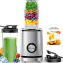 Turelar Blender for Smoothies Portable Personal Blender for Shakes and Smoothies for Kitchen with 2 * 24oz Portable Cups and Extra Lid, Smoothie Maker Machine for Juices, Baby Food, Nutritious Recipe (Grey)