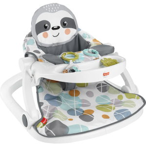 Fisher-Price Portable Baby Chair Sit-Me-Up Floor Seat with Snack Tray, Developmental Toys & Washable Seat Pad, Cute Sloth