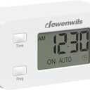DEWENWILS 24 Hour Programmable Digital Timer Outlet, Timers for Electrical Outlets, Light Timer for Indoor Lamp Fan Aquarium, 1 Grounded Outlet, 125V/15A/1000W, 3 Prong, 1/2 HP, 1 Pack,White