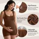 Coume 2 Pcs Maternity Romper Ribbed Pregnancy Bodysuit