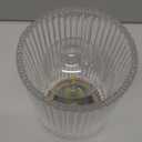 Battery Operated Lamp, Cordless Table Lamp with Timer, Desk Bedside Lamps with LED Warm Light, Glass Small Table Lamp for Bedroom, Bathroom, Living Room, Home Decor - Transparent