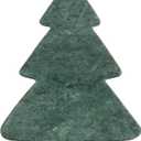 Mud Pie Tree Xmas Mini Marble Serving Boards, Approx 8" x 5", Green