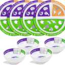 Tioncy 8 Pcs Bariatric Portion Control Set with 4 Bariatric Plates 4 Portion Control Bowls for Adults Diet Balanced Eating Weight Loss Serving Plans(Classic)