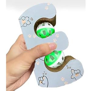Kitty Kurlz Cat Toy, Reversible Infinity Style Magic Organ Cat Toy Made from Recycled Corrugated Cardboard Long Lasting (E-Shaped)