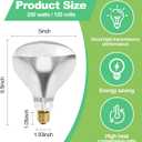 3 Pack Heat Lamp Bulb Replacements for Food Heat Lamp, 250W Heat Lamp Light Bulbs Infrared Heat Bulb, 120v Heating Lightbulbs with E26 Base (3)