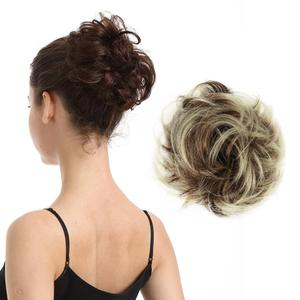 Human Hair Bun - Real Human Hair Bun Extensions for Women - Highlight Hair Bun Hairpieces Real Hair Bun Scrunchies Updo Chignons Bun Hair Pieces Daily - Medium Brown & Light Blonde