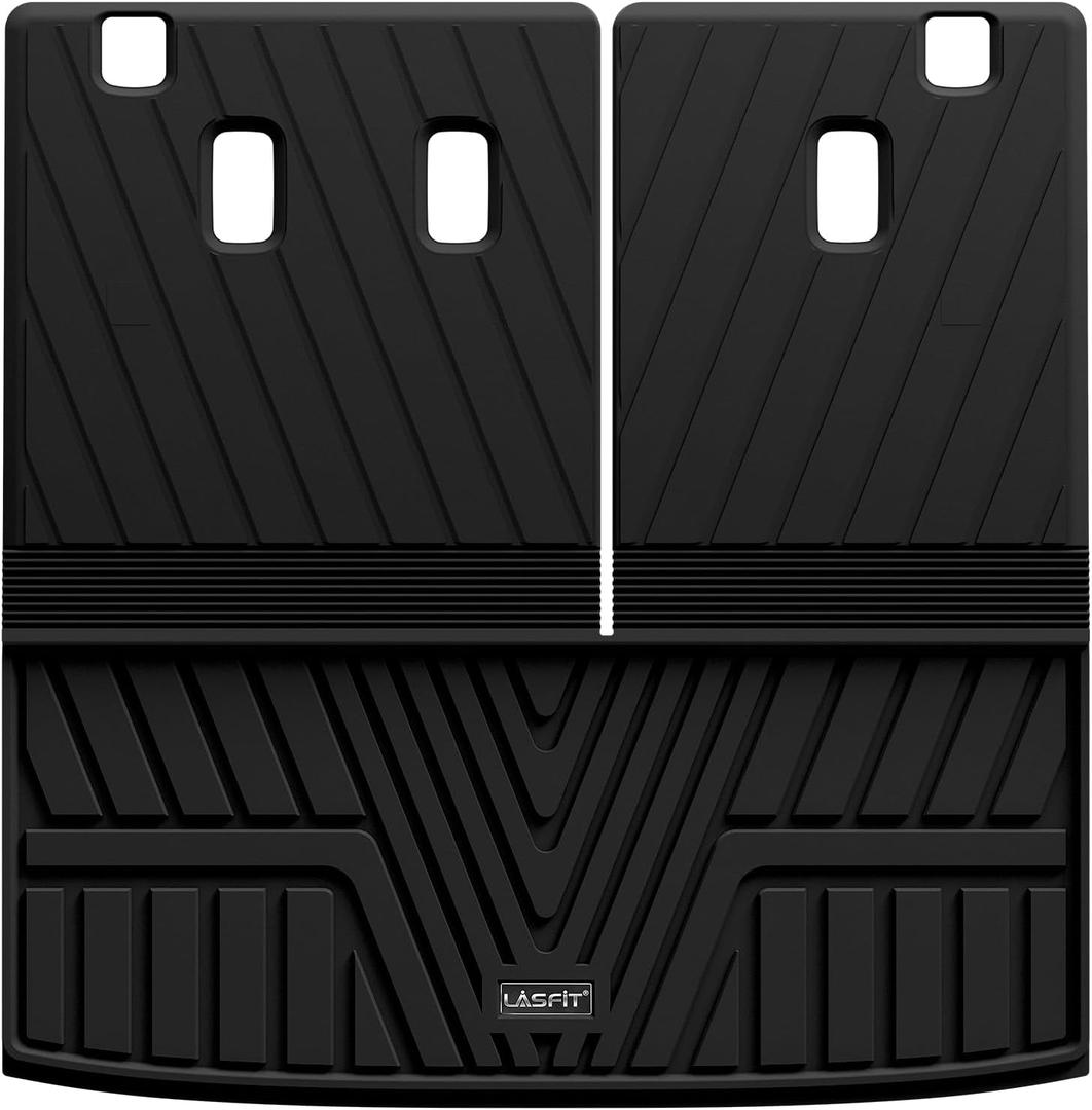 LASFIT Cargo Mat with Backrest Mat for Honda Pilot 2023 2024 2025 2026, Split & One-piece Foldable Seating TPE Custom Fit Trunk Mat Cargo Liner with Seatback Mat Accessories, Black