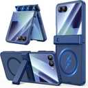 VEGO Case for Galaxy Z Flip 7, Compatible with MagSafe, Hinge Protection Case with Kickstand & Camera Screen Protector, Magnetic Slim Translucent Protective Cover for Samsung Galaxy Z Flip 7 - Blue