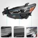 Huray LED Headlight Assembly for Mazda 6 2018 2019 2020 2021 LH Projector Headlamp w/o AFS w/LED DRL OE Factory Replacement for MA2502152 Left Driver Side