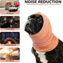 PUMYPOREITY Anti-Slip Headband for Dog Hematoma, Adjustable Dog Calming Hoodie for Fireworks, Thunderstorms, Grooming, No Shake Ear Wraps & Muffs for Noise Protection, M, Orange