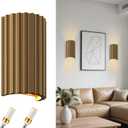 ZEROUNO Gold Resin Modern LED Wall sconces Hardwired Indoor Wall Lights Up and Down Wall Mount Wall Lamp Fixture for Living Room Bedroom Hallway Corridor Conservatory Stairs (with E12 Bulbs) (Bronze)