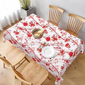 juniissl Halloween Horror Rectangle Tablecloth Washable 60x90 Inch Table Cover Decorative Table Cloth for Party Picnic Kitchen