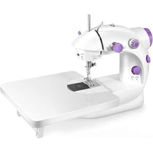 Portable Sewing Machine with Extension Table and Light, Mini Handheld Sewing Machine with Upgraded, Two Threads Double Speed Double Switches, Easy to Use for Kids, Beginners and DIY