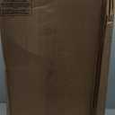50-Gallon Rain Barrel with Brass Spigot, Flat Back Rain Water Collection Barrel, Walnut Color