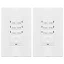 ENERLITES 2-Hour No Neutral Countdown Timer Switch, 2 Pack | UL Listed, 5-10-20-30 Min, 1-2 Hr, for Bathroom Exhaust Fans, Lights, LED Indicator, 120VAC 800W, Energy Saving
