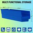Akro-Mils 30128 Plastic Shelf Bins, Heavy Duty Storage Bins for Garage, Closet, and Drawer Organization, 18-Inch x 4-Inch x 4-Inch, Clear, 12-Pack