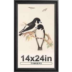 14x24 Black Poster Frame, Vintage Wide Edge, Wall Decor