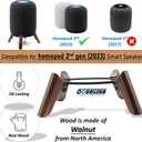 Real Wood Stand for Homepod 2nd gen (2023 Released), Wooden Holder with Metal Frame for Better Sound,Sturdy Stable Mount with Anti-Slip Protects Apple Home pod 2nd Smart Speaker (Walnut)