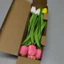 20pcs Real Touch Tulips PU Artificial Flowers, Fake Tulips Flowers for Arrangement Wedding Party Easter Spring Home Dining Room Office Decoration. (Multicolor, 14" Tall)