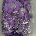 YYCRAFT 12pcs Silk Shinning Sprakled Glitter Poinsettia Artificial Flower for Xmas Tree Christmas Decorations(Lavender,8 Inch)